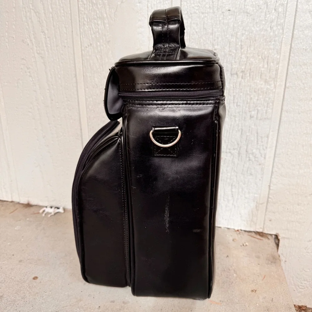 Legacy‎ Picnic Tools Black Faux Leather Insulated Carry Bag w/ Cheese Board Y2K